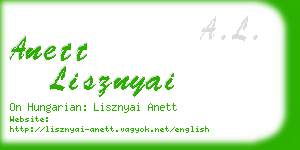 anett lisznyai business card